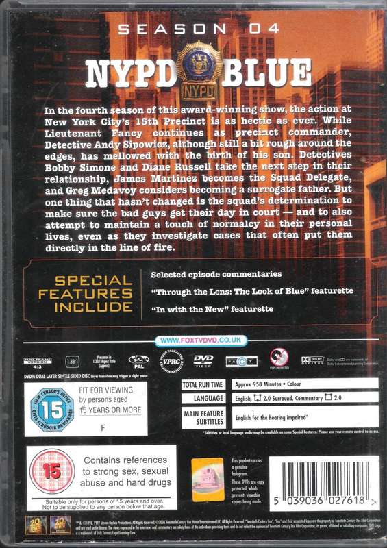 NYPD Blue - Season 4  [5DVD Box Set]