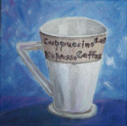 TOSHA (original) -  COFFEE MUG -- Ready to hang -- 20cm x 20cm