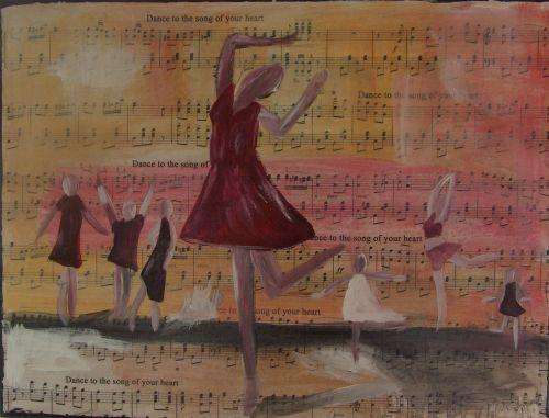 TOSHA -Dance to the song of your HEART  40cm(w) x30cm(h) -- Ready to hang and enjoy.