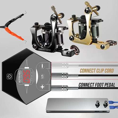TATTOO KIT 2 MACHINE 10 COIL AND 12 COIL PLUS INK