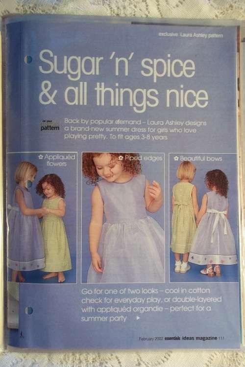 Essentials Contemporary Pattern E165 - Sugar and Spice Summer Dress for Girls - To Fit Sizes 3 to 8