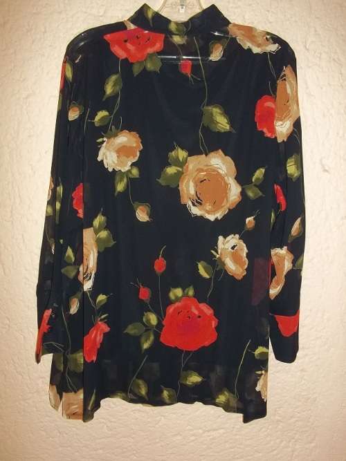 AMANTE BLACK CHIFFON BLOUSE WITH SEPARATE CAMI - 42
