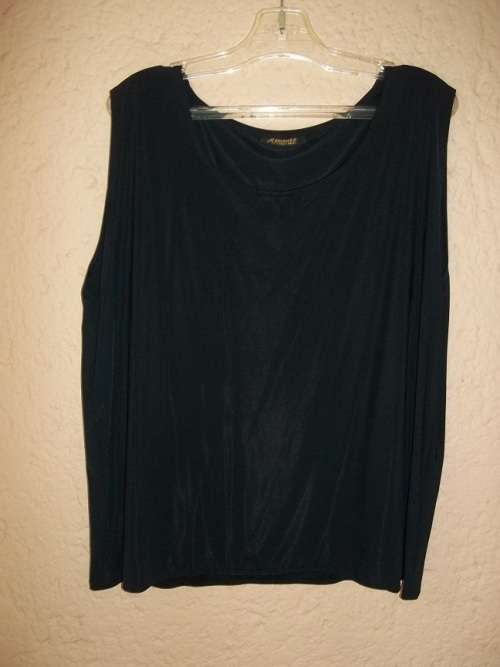 AMANTE BLACK CHIFFON BLOUSE WITH SEPARATE CAMI - 42
