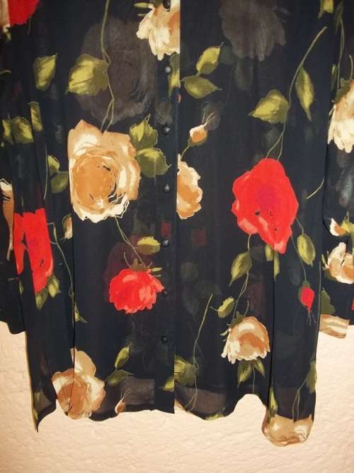 AMANTE BLACK CHIFFON BLOUSE WITH SEPARATE CAMI - 42