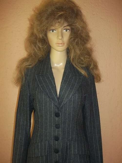 CHARCOAL GREY CHALK STRIPED WINTER SUIT FROM TRUWORTHS - Size 32