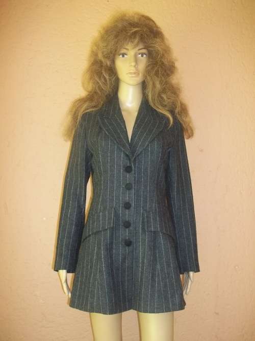 CHARCOAL GREY CHALK STRIPED WINTER SUIT FROM TRUWORTHS - Size 32