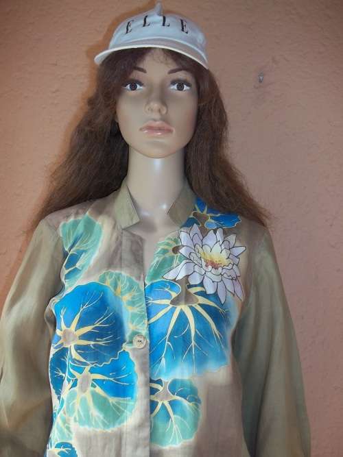 CITRON SANTA MONICA  - ELEGANT, UNIQUE AND TIMELESS - KHAKI LONG LINE SHIRT - Size MEDIUM