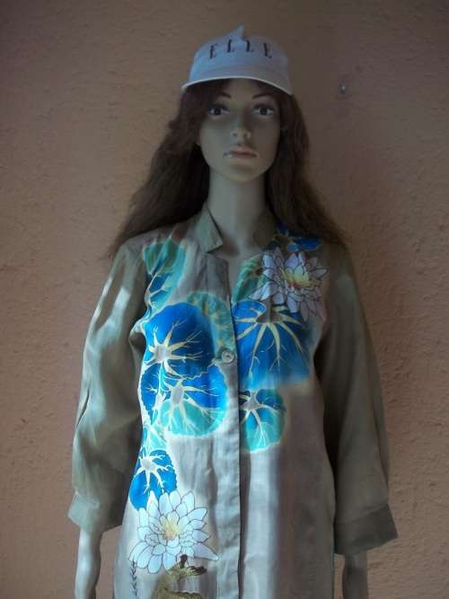 CITRON SANTA MONICA  - ELEGANT, UNIQUE AND TIMELESS - KHAKI LONG LINE SHIRT - Size MEDIUM