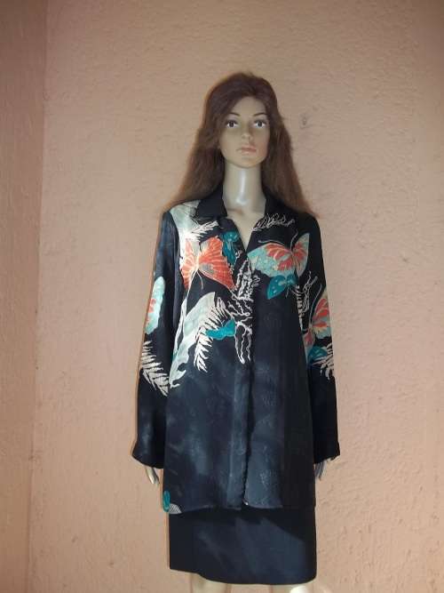 CITRON SANTA MONICA 100% SILK - ELEGANT, UNIQUE AND TIMELESS - SHIRT WITH CAMI - Size MEDIUM