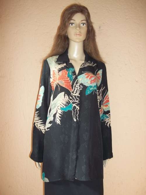 CITRON SANTA MONICA 100% SILK - ELEGANT, UNIQUE AND TIMELESS - SHIRT WITH CAMI - Size MEDIUM