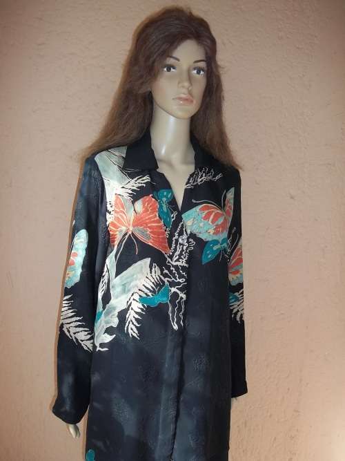 CITRON SANTA MONICA 100% SILK - ELEGANT, UNIQUE AND TIMELESS - SHIRT WITH CAMI - Size MEDIUM