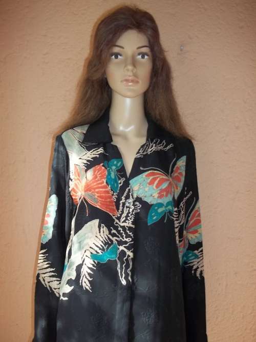 CITRON SANTA MONICA 100% SILK - ELEGANT, UNIQUE AND TIMELESS - SHIRT WITH CAMI - Size MEDIUM