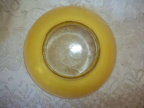 YELLOW VINTAGE DESERT BOWLS  - ONE LARGE AND SIX SMALL