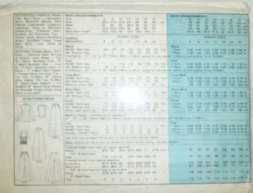 McCALLS CAREFREE VINTAGE PATTERN NO 5297- LONG SKIRT, PANTS, CAMI, JACKET AND WAISTCOAT - SIZE 32