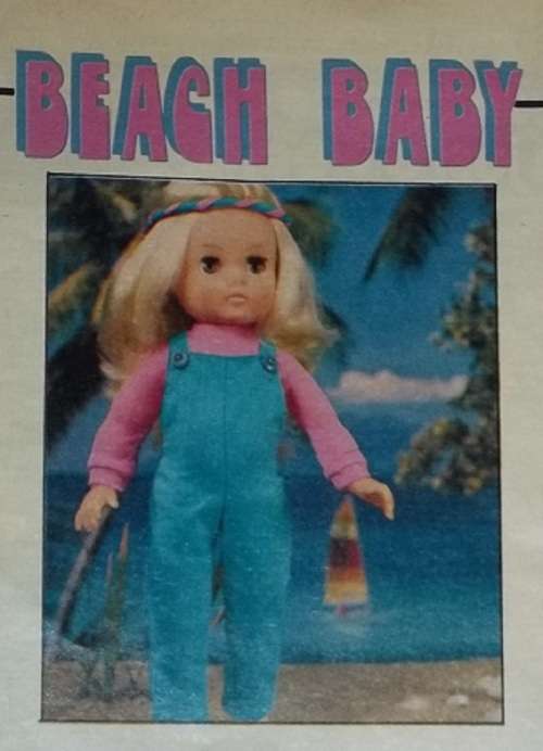 BEACH BABY - PATTERN FOR 43 cm DOLL - VINTAGE DUNGAREES AND TOP - SEWING PATTERN