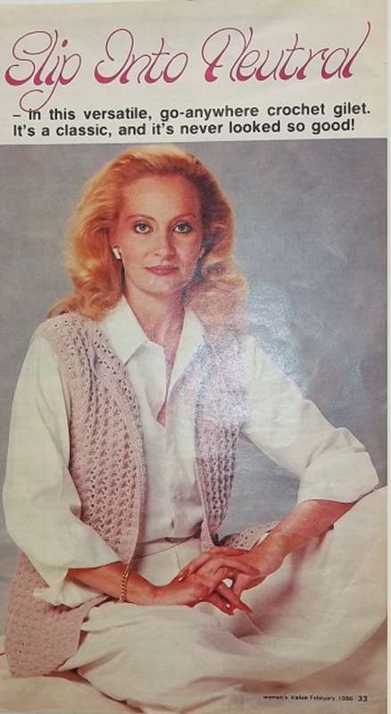 SLIP INTO NEUTRAL IN THIS GO ANYWHERE CROCHET GILET MADE WITH FIESTA EXPORT ELEGANCE