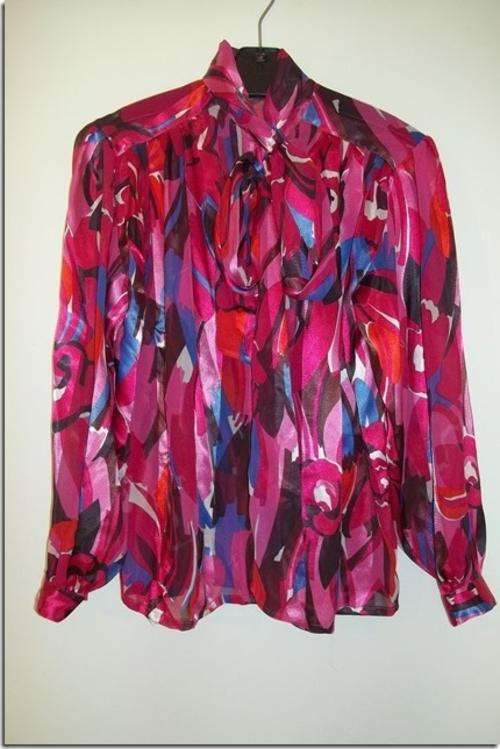 Satin and Chiffon Miss Cassidy Blouse - Size 32