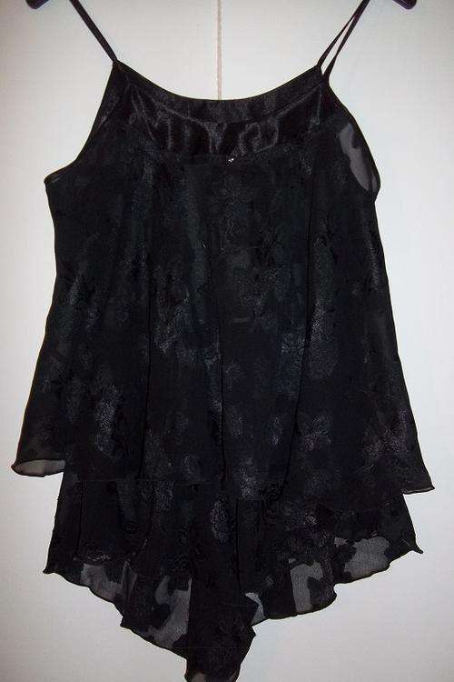 Chiffon and Lace Vintage Shorty Pyjamas