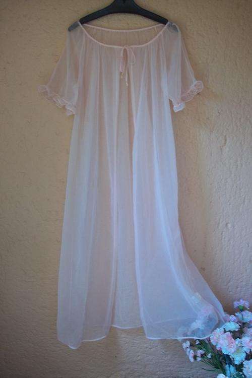 Princess Vintage Chiffon - Sheer Nylon Gown - Size Small