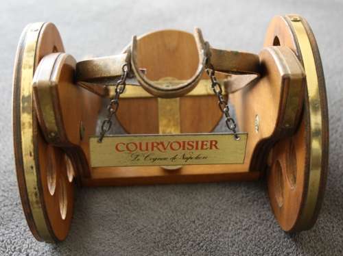 Courvoisier Cognac VSOP (Still Sealed) with Wooden Cannon Stand.. Limited and Rare from the 1960's!!