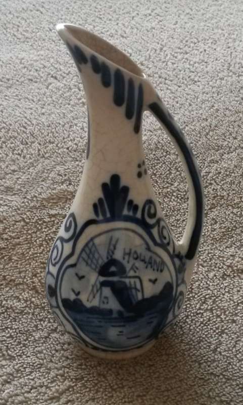 Handpainted Vintage DELFT Blue Bud Vase - Made In Holland with Windmill - For the Collector!