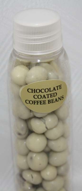 CHOCOLATE Coated ARABIAN Coffee Beans!! White or Dark Choc - 50g Coffee Beans per Bottle!