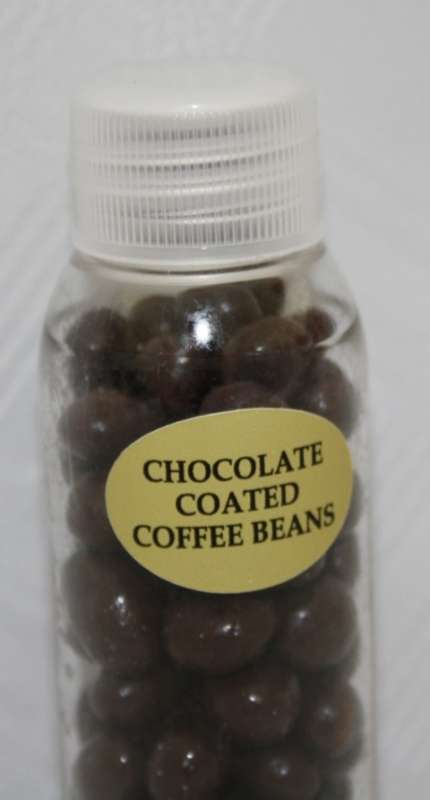CHOCOLATE Coated ARABIAN Coffee Beans!! White or Dark Choc - 50g Coffee Beans per Bottle!