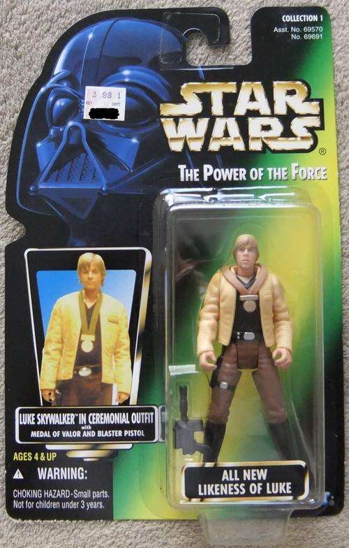 Star Wars 3 3/4" Green Card POTF Luke Skywalker Ceremonial - Hasbro Action Figure