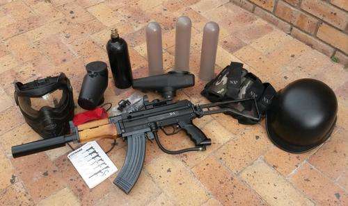 Tippmann A5 Paintball Marker - With AK-74U Kit + Response Trigger and Accessories