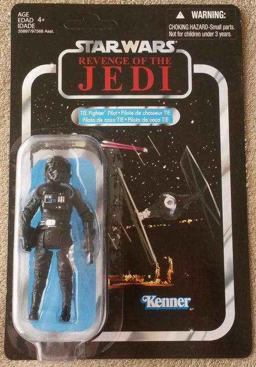Star Wars 3 3/4" RARE Canadian Vintage Card *VC65* - Tie Fighter Pilot - Action Figure by Hasbro