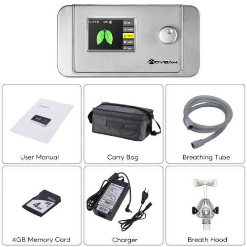 CPAP Ventilator - Data Management, Integrated Air Humidifier, 3.5-Inch Display, EPR, IPR, SD Card Slot (White)