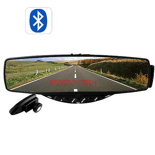 Car Bluetooth Clip-On Rearview Mirror with Hidden LED Display...