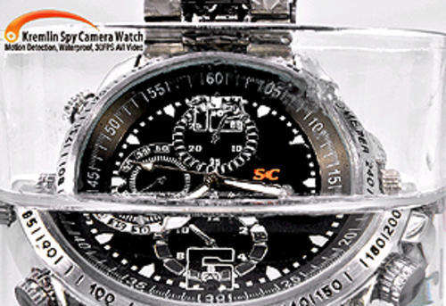 Kremlin Spy Camera Watch - Motion Detection, Waterproof, 30FPS AVI Video
