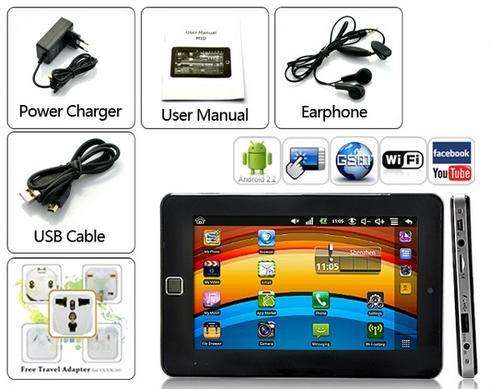 Tabulus - Android 2.2 Tablet Phone with 7 Inch Touchscreen (Quad-band GSM, WiFi, Camera)