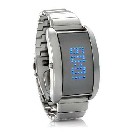 Blue Fiction - Metal Alloy LED Watch with Scrolling Text