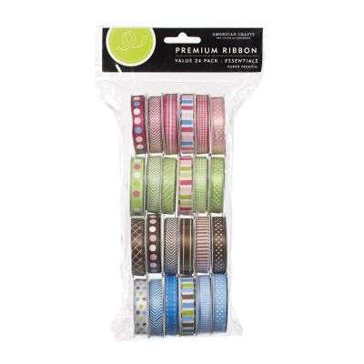 American Crafts Essentials Bulk Ribbon Pack 24 rolls BARGAIN!