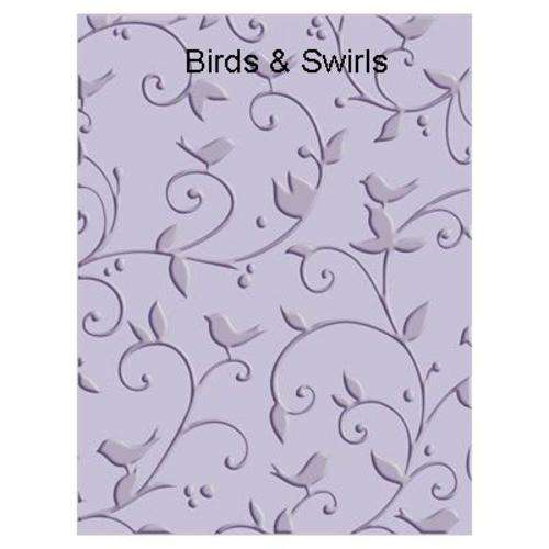 Couture Creations embossing folder Birds & Swirls