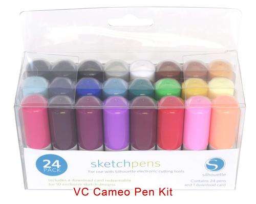 Silhouette America - Sketch Pen Starter Kit - 24 Pen Set & 10 Exclusive Sketch Designs