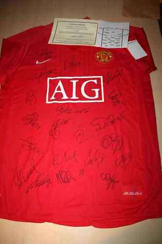 SQUAD SIGNED MANCHESTER UNITED 08/09 SEASON! C.O.A