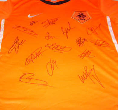 HOLLAND SQUAD SIGNED HOME FOOTBALL SOCCER SHIRT JERSEY