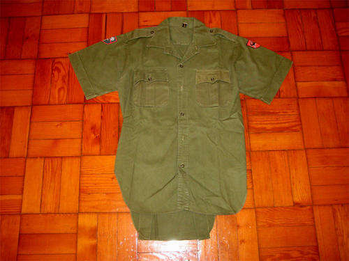 Rhodesian "Bush War" Denim Khaki Short Sleeve Collered Shirt