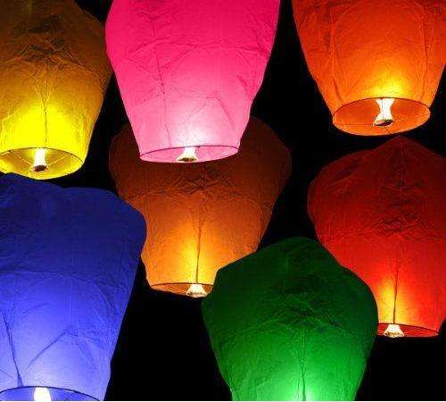 20 ON AUCTION!!! Coloured Or White Sky Lanterns
