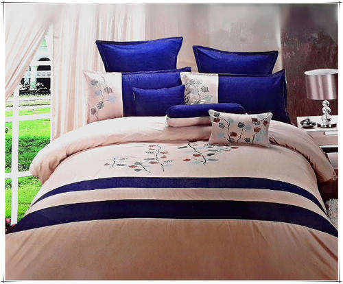Hot Sale!!! Queen size Superior 12 piece Embroidered Comforter set - BLUE