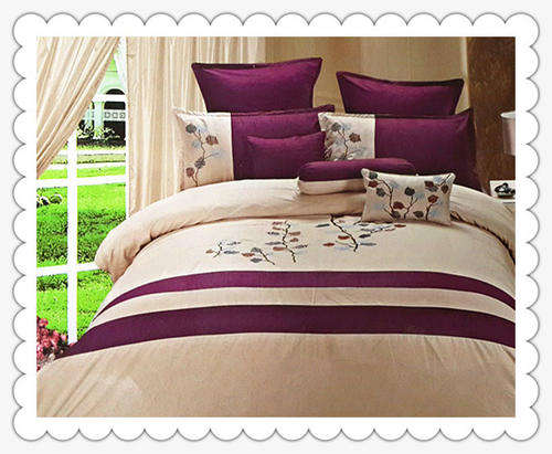 Hot Sale!!! Queen size Superior 12 piece Embroidered Comforter set - purple