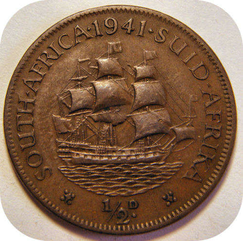 SA Union:  1941 Half Penny in EF