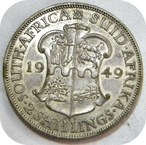 Top Grade Union: 1949 2 Shillings in LUSTROUS A/UNC!!!