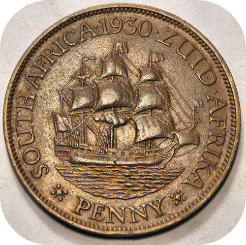 Top Grade SA Union:  The RARE 1930 Penny with Ear Mast error in A/UNC!!!!