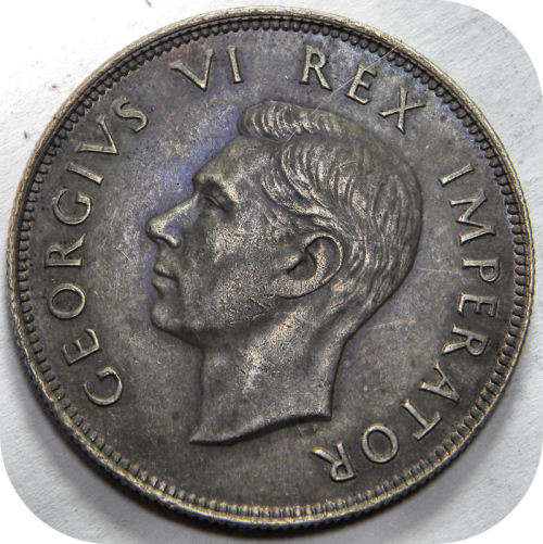 Top Grade SA Union:  Toned 1941 Halfcrown in A/UNC below R500!!