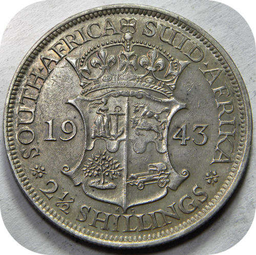Bargain SA Union:  1943 Halfcrown below R200!!