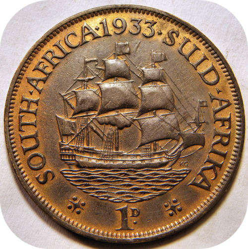 Top Grade SA Union: Lustrous RED 1933 Penny in EF!!